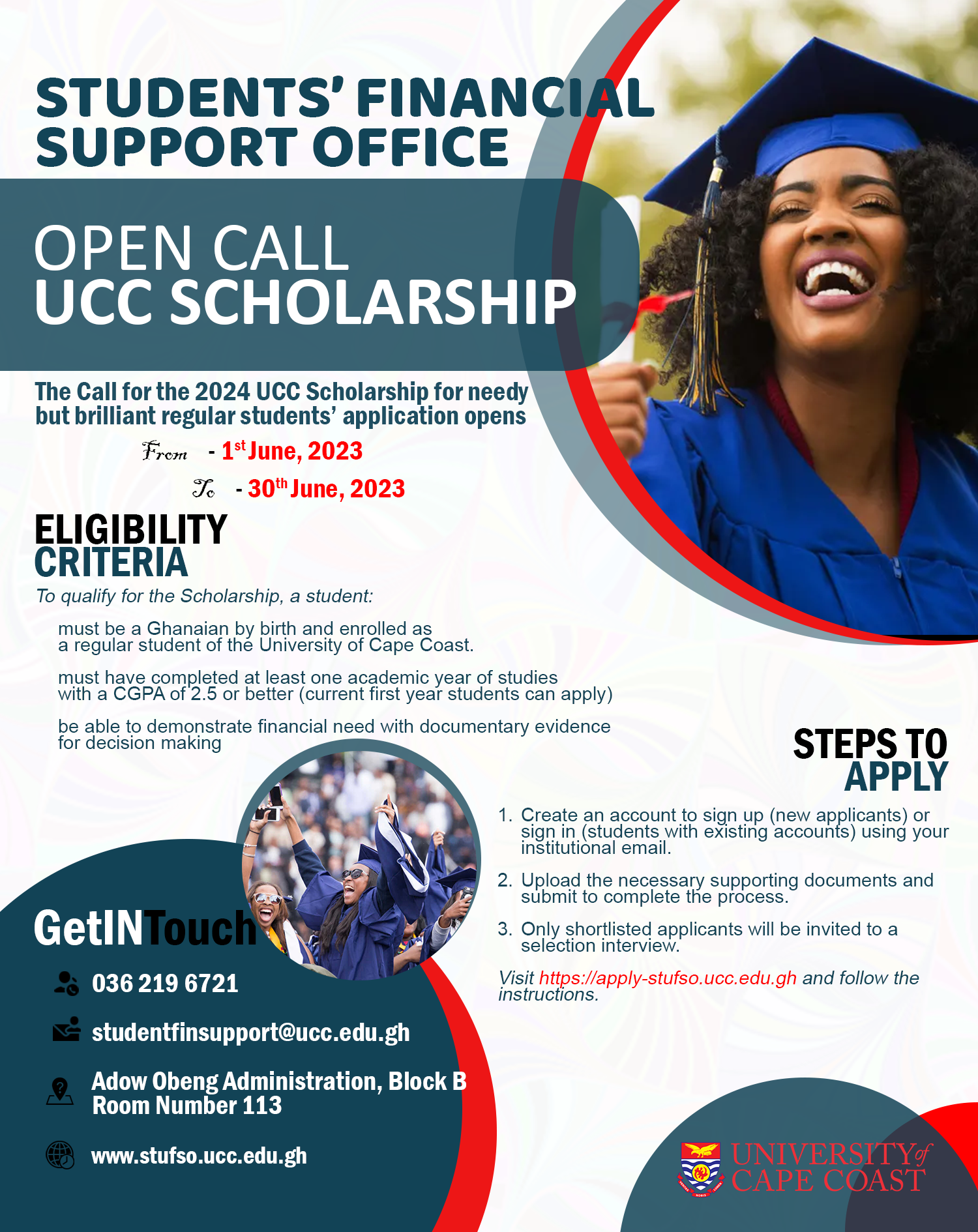 OPEN CALL FOR THE 2024 UCC SCHOLARSHIP APPLICATION | Student's ...